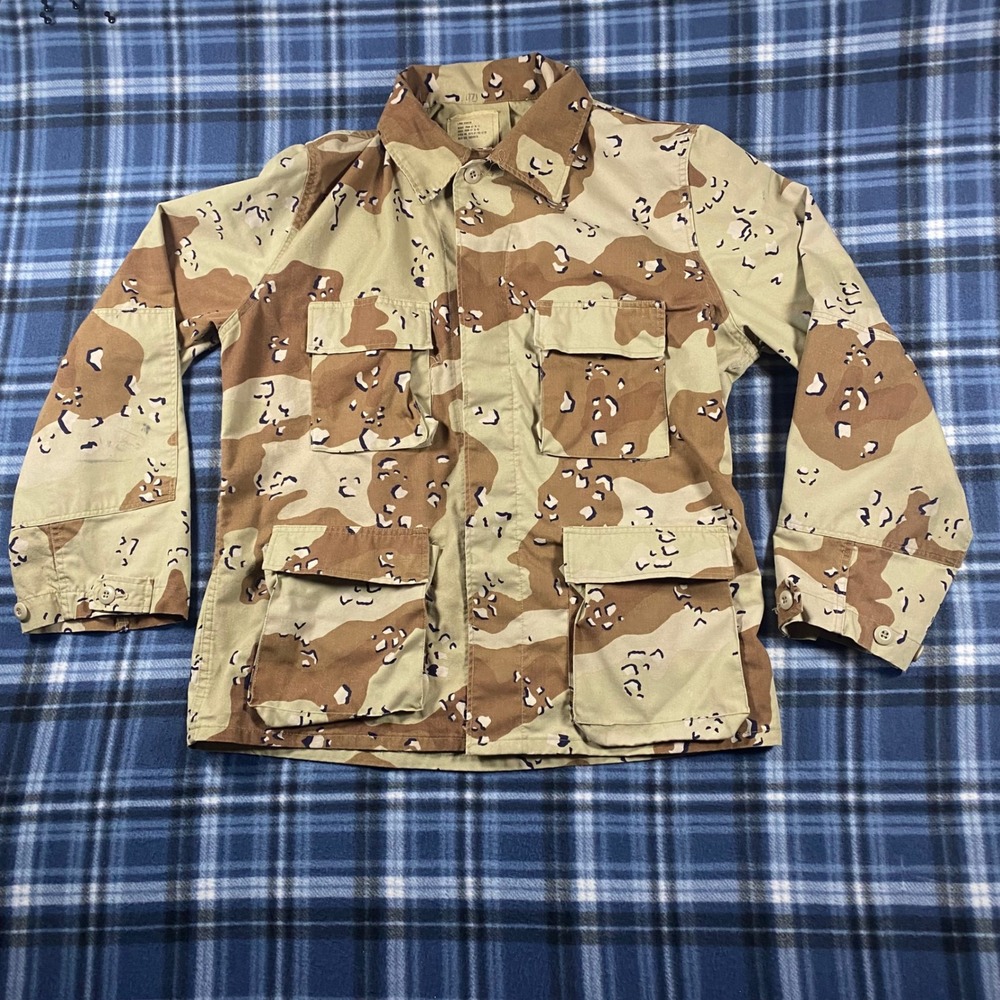 Vintage 1983 US Military Desert Camo Chocolate Chip Combat Jacket Large Regular